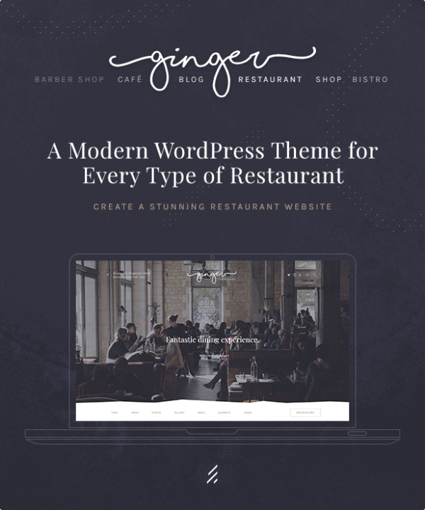 Ginger — Restaurant WordPress Theme