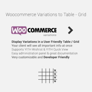 WooCommerce Variations to Table – Grid